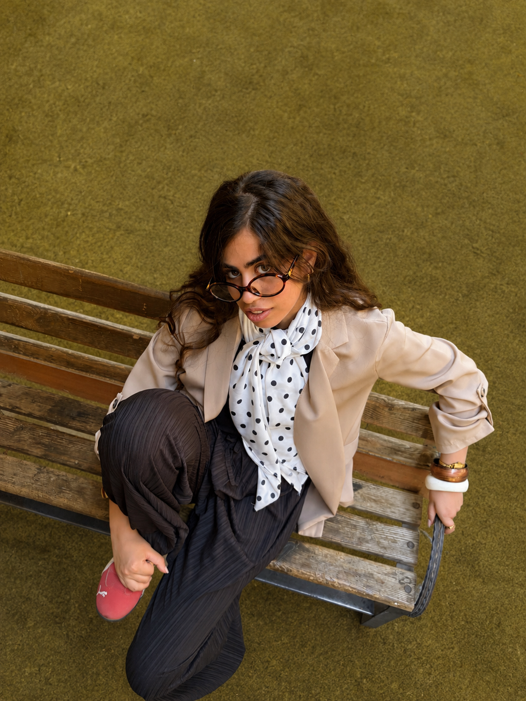 polka satin scarf