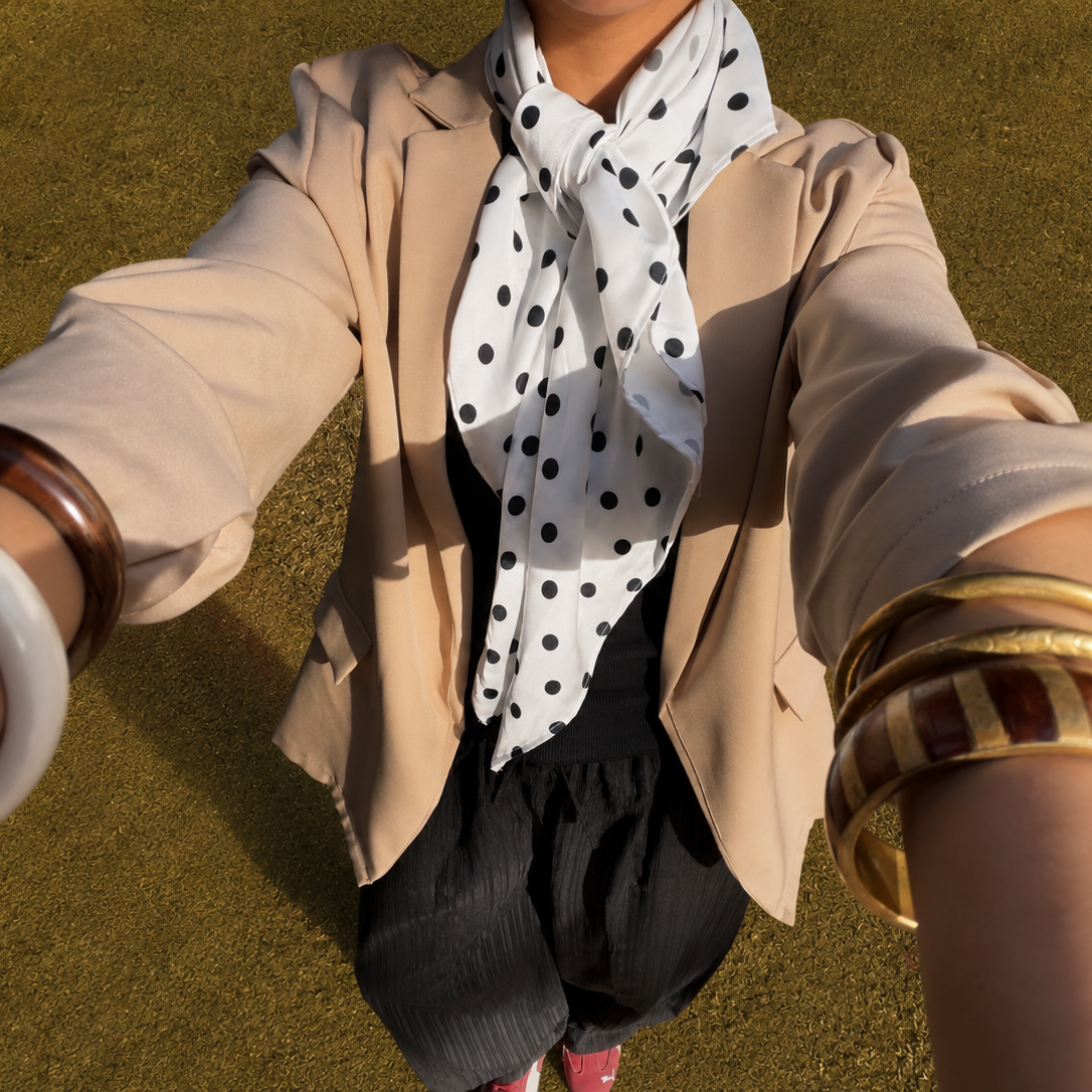 polka satin scarf