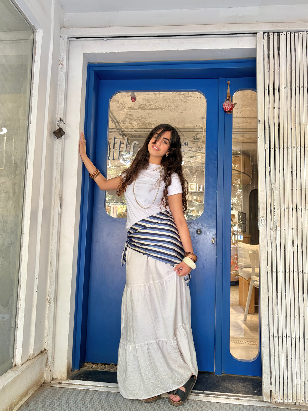 Santorini stripes scarf