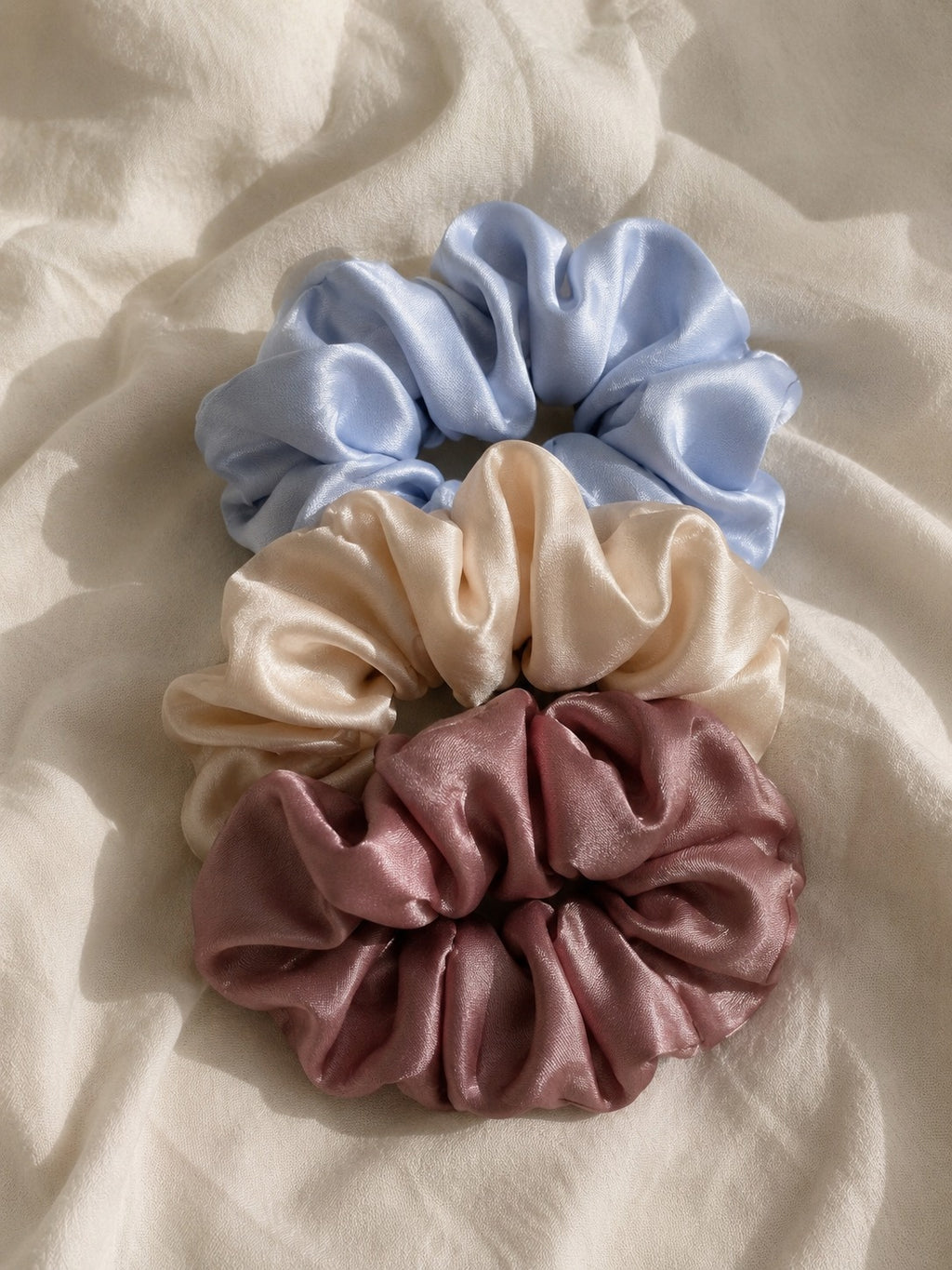 classic satin scrunchies bundle of 3