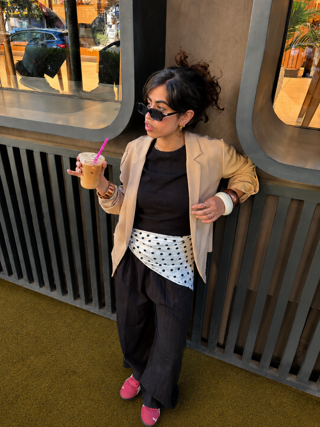 polka satin scarf